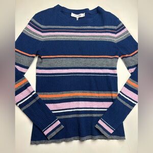 Frame Denim Blue Striped Sweater